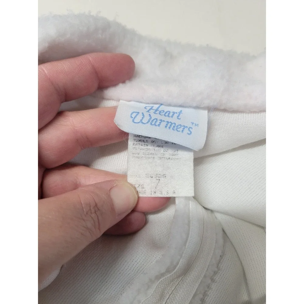 Vtg Heart Warmers Kids Fleece‎ Robe Heart Applique Zipper Sleepwear Size 7